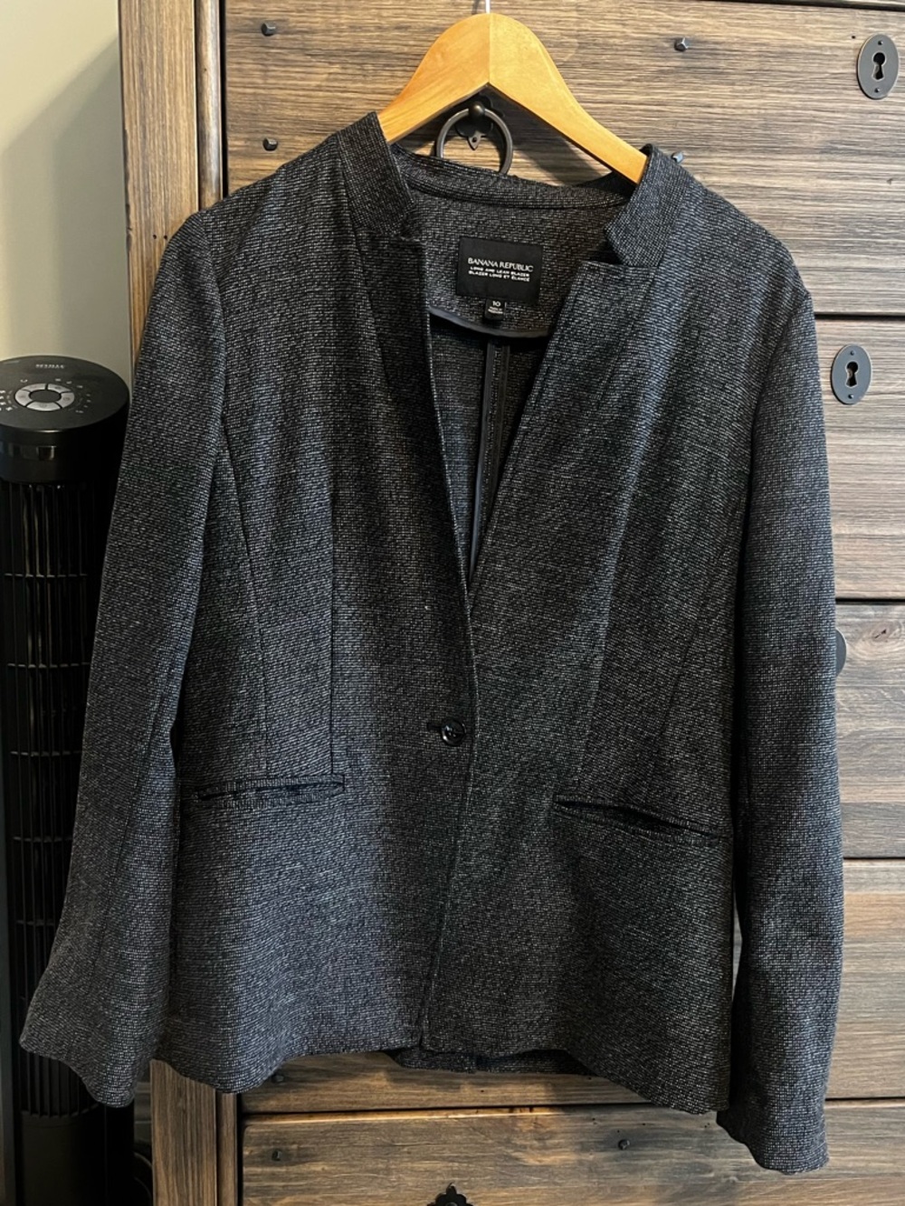 Banana Republic Women's Charcoal Gray Open-Collar Blazer